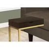Monarch Specialties Accent Table - Espresso / Gold Metal With A Drawer I 3236